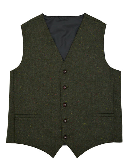 Donegal Tweed Waistcoat - Green Fleck