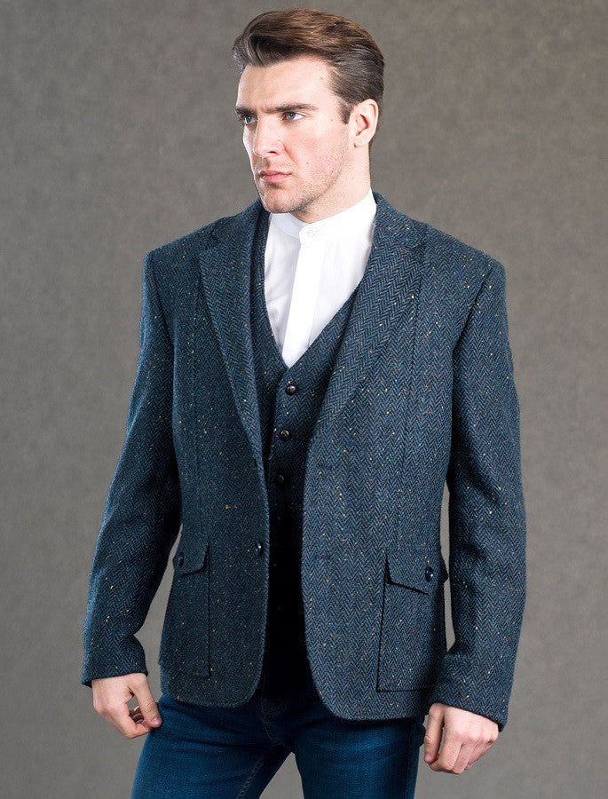 Kavanagh Blue Tweed Classic Fit Jacket 