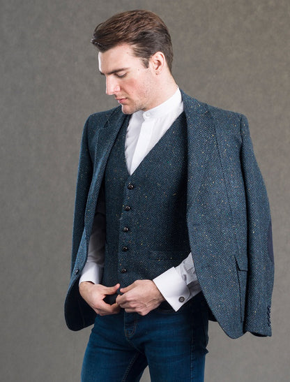 Kavanagh Blue Tweed Classic Fit Jacket 