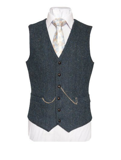WB Yeats Blue Herring tweed waistcoat 