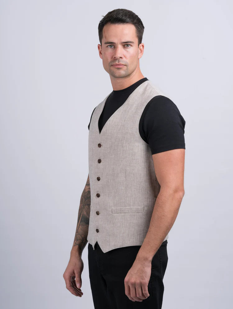 Irish Desert Linen Waistcoat