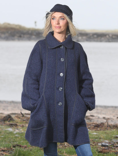 Maureen Tweed Coat - Twill Indigo 