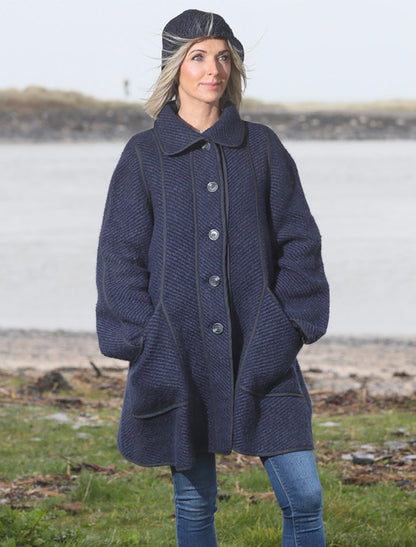 Maureen Tweed Coat - Twill Indigo 