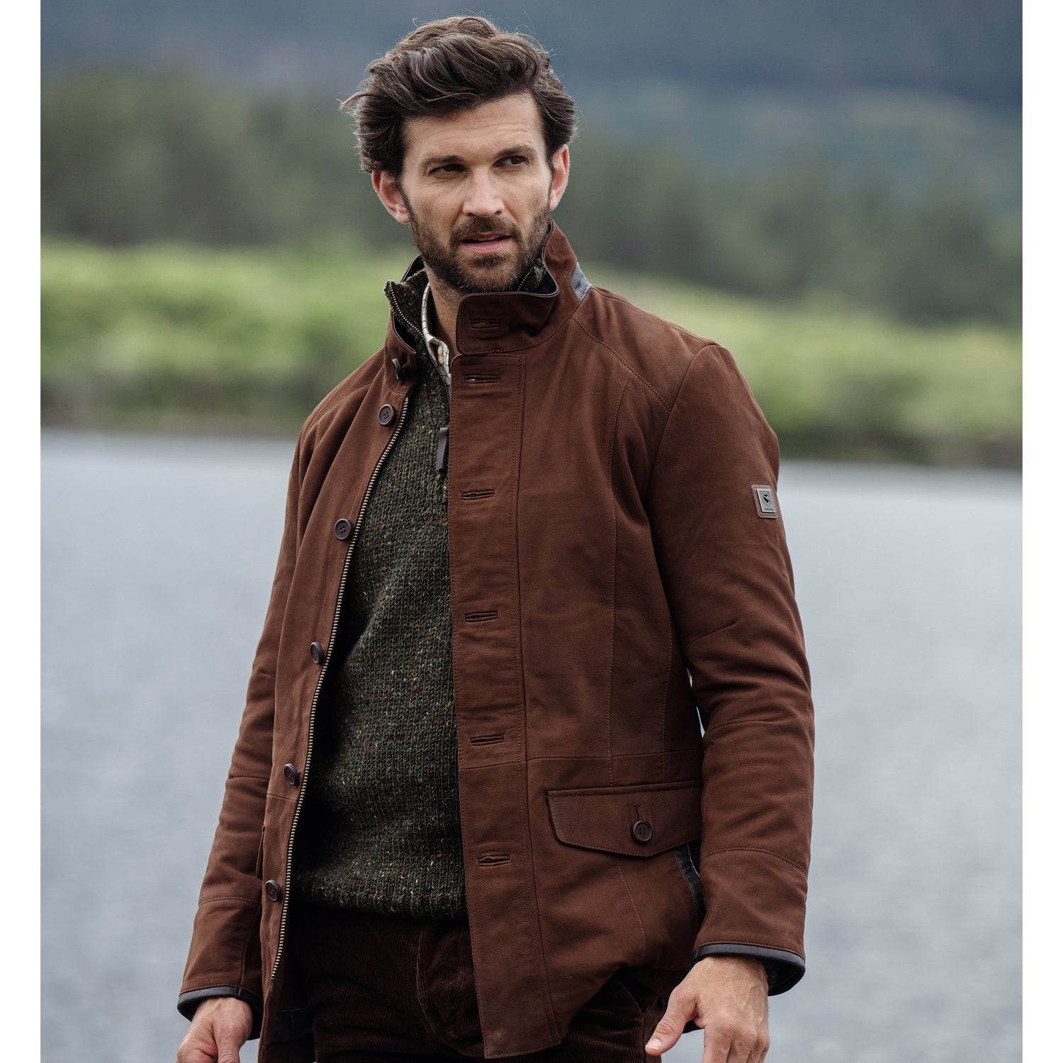 Moore Classic  Leather Jacket - Walnut