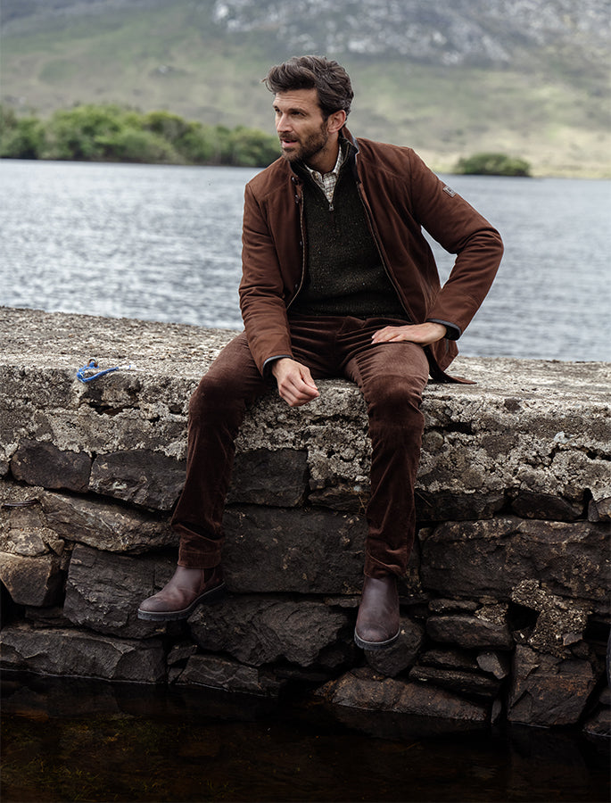 Moore Classic  Leather Jacket - Walnut