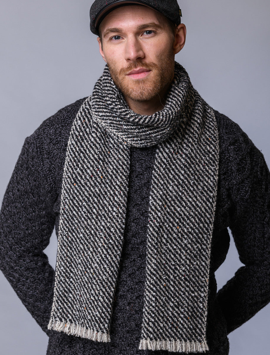 Atlantic Scarf - Charcoal &amp; Beige