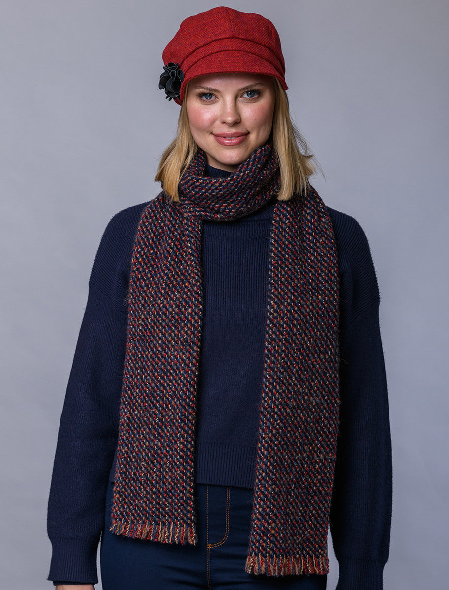 Atlantic Scarf - Charcoal, Blue &amp; Red