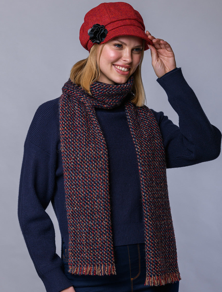 Atlantic Scarf - Charcoal, Blue &amp; Red