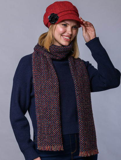 Atlantic Scarf - Charcoal, Blue &amp; Red