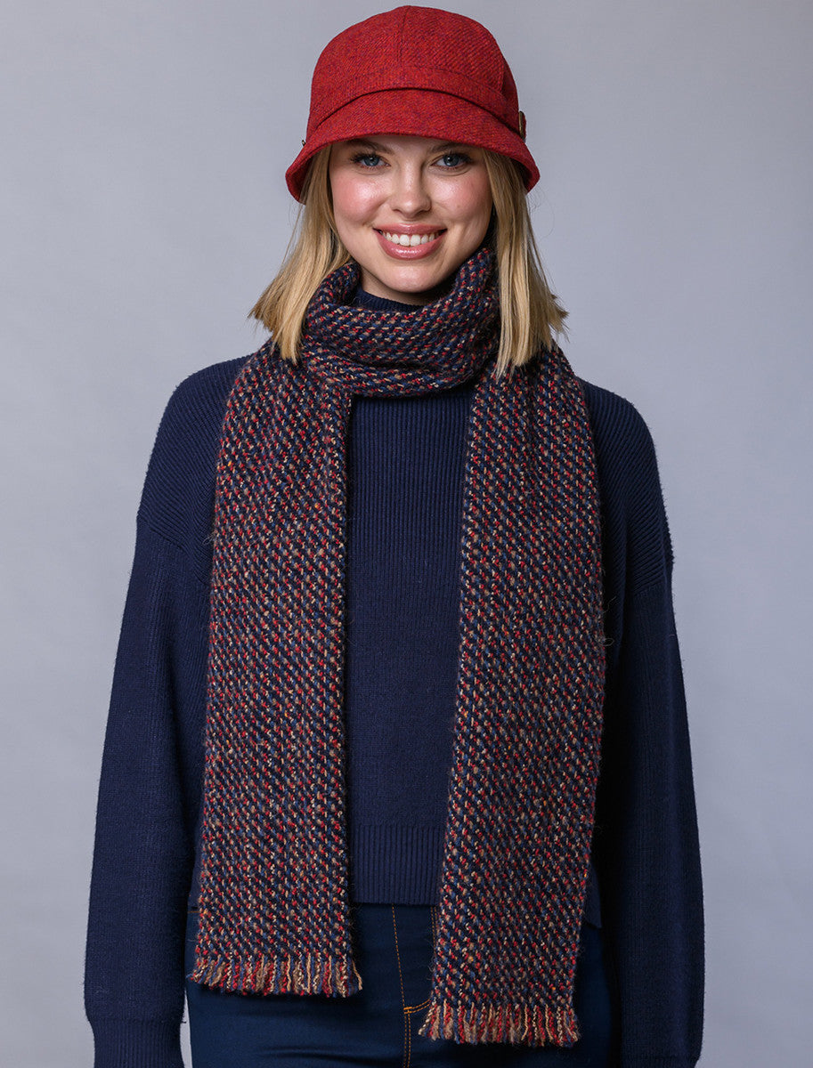 Atlantic Scarf - Charcoal, Blue &amp; Red