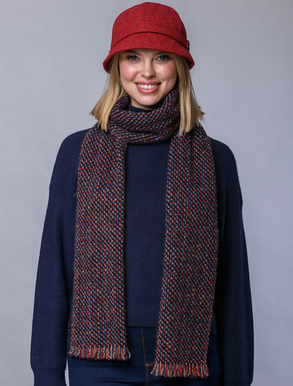 Atlantic Scarf - Charcoal, Blue &amp; Red