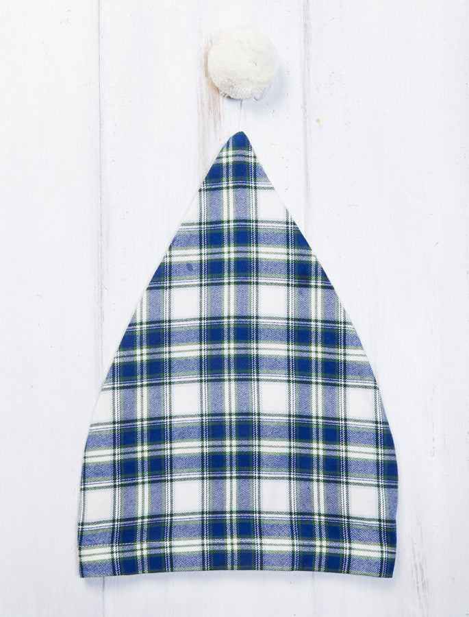 Ladies Cotton Flannel Nightcap - Douglas Blue Tartan