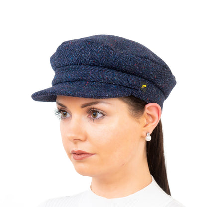 HM Skipper Cap - Donegal Tweed - Navy 
