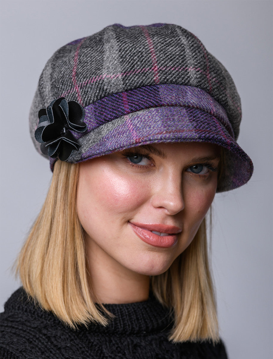 Ladies Tweed Newsboy Hat 