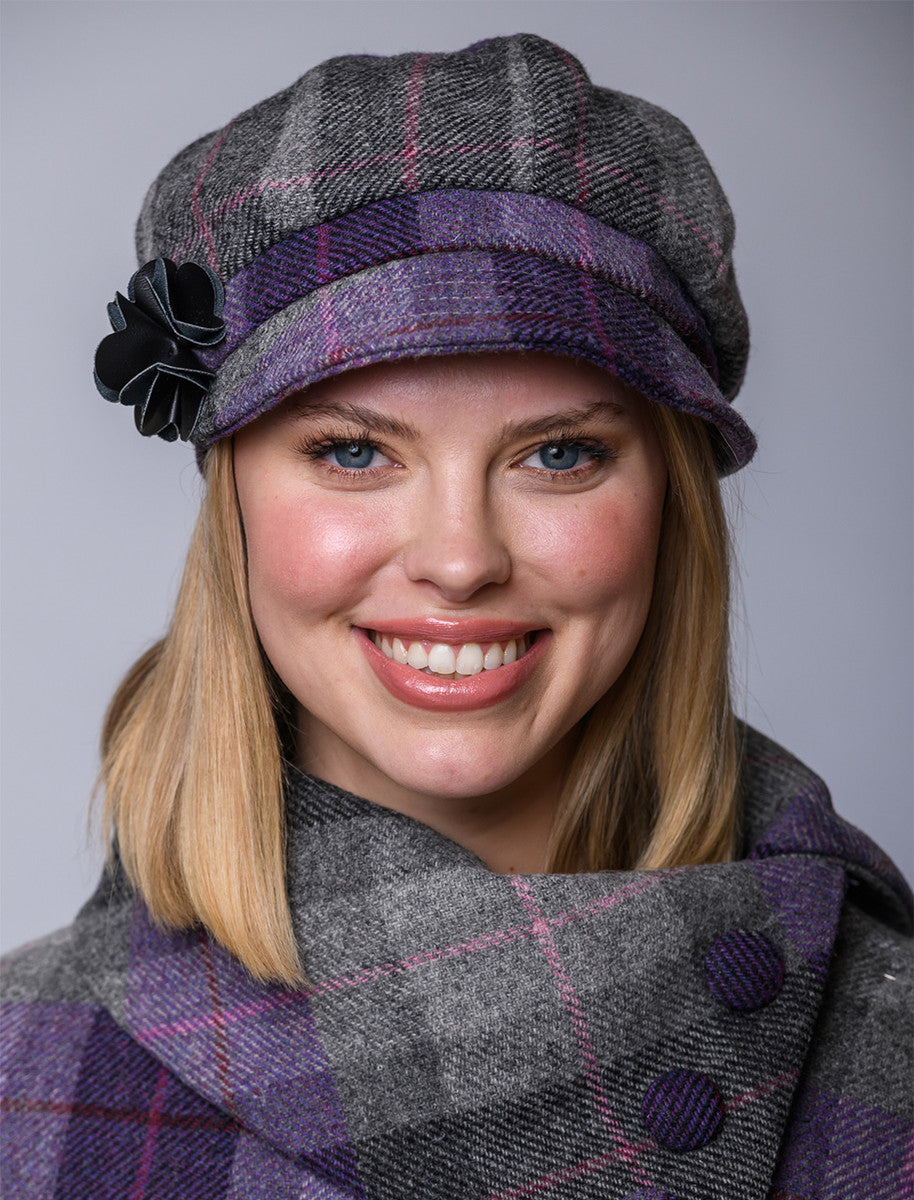 Ladies Tweed Newsboy Hat 