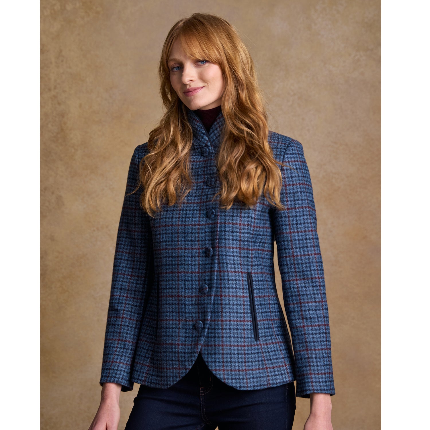 Niamh Tweed Blazer – Navy Hacking Check 