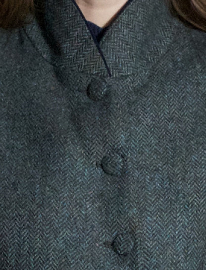 Niamh Tweed Blazer – Olive Teal Herringbone 