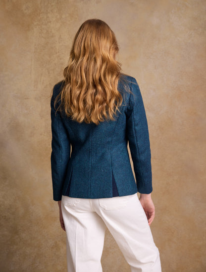 Niamh Tweed Blazer – Aqua Marine Herringbone 