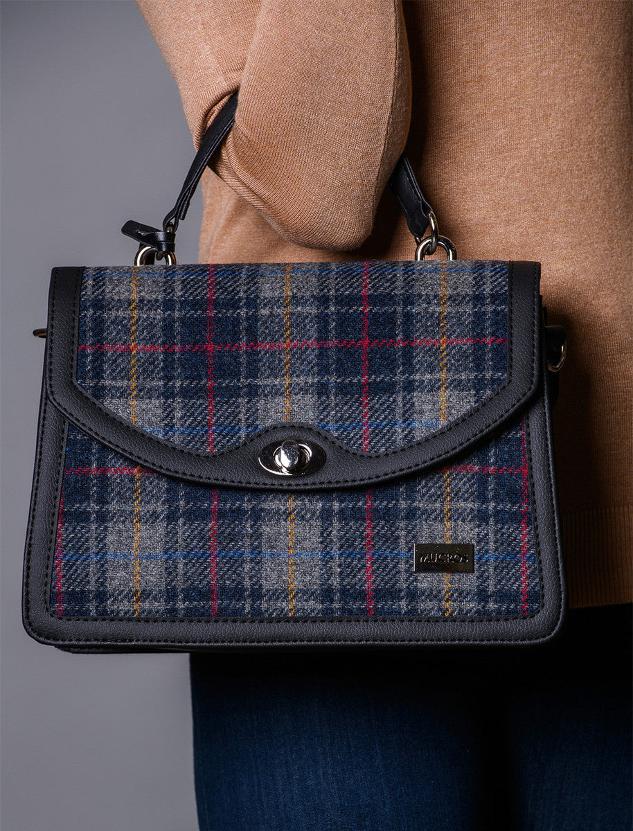 Orla Tweed Bag - Navy &amp; Grey