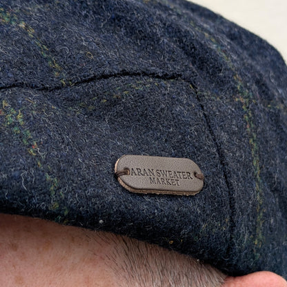 Classic Tweed Flat Cap Blue Box Check
