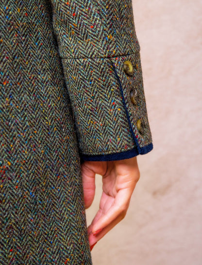 Pamela Magee Donegal Tweed Coat - Green Herringbone