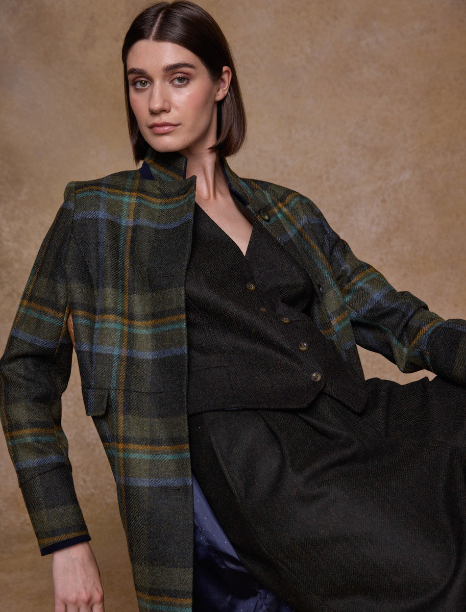 Pamela Tweed Coat - Sage &amp; Emerald