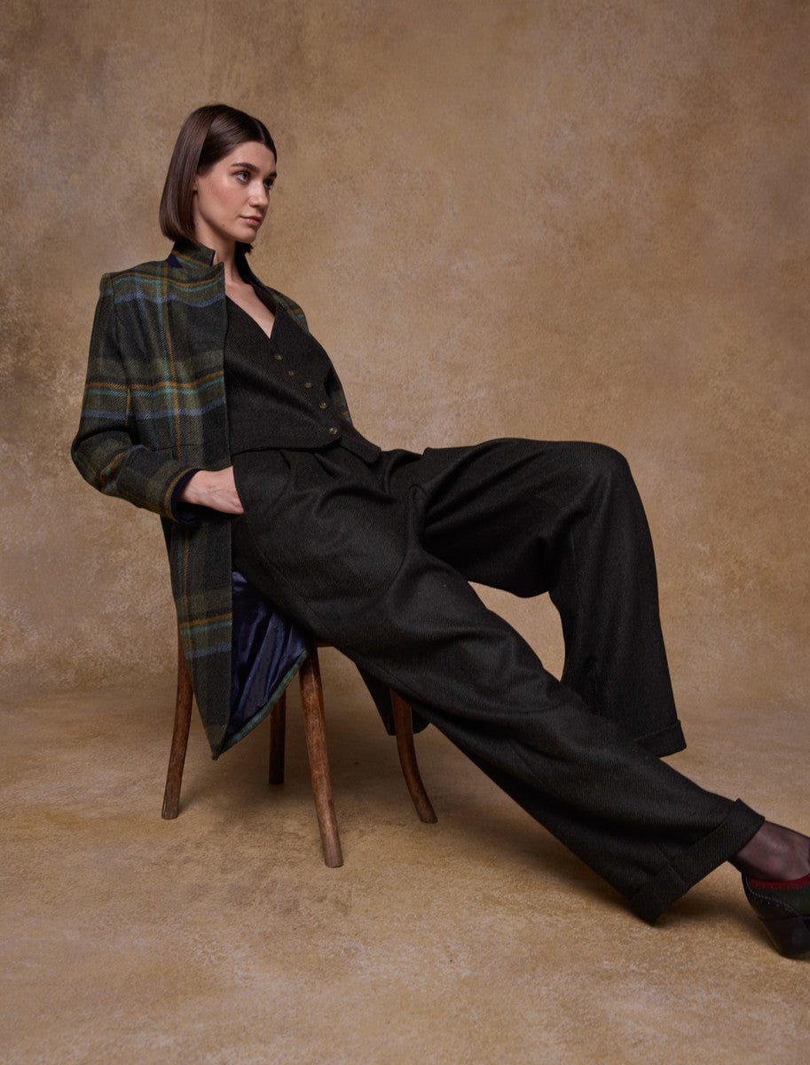 Pamela Tweed Coat - Sage &amp; Emerald