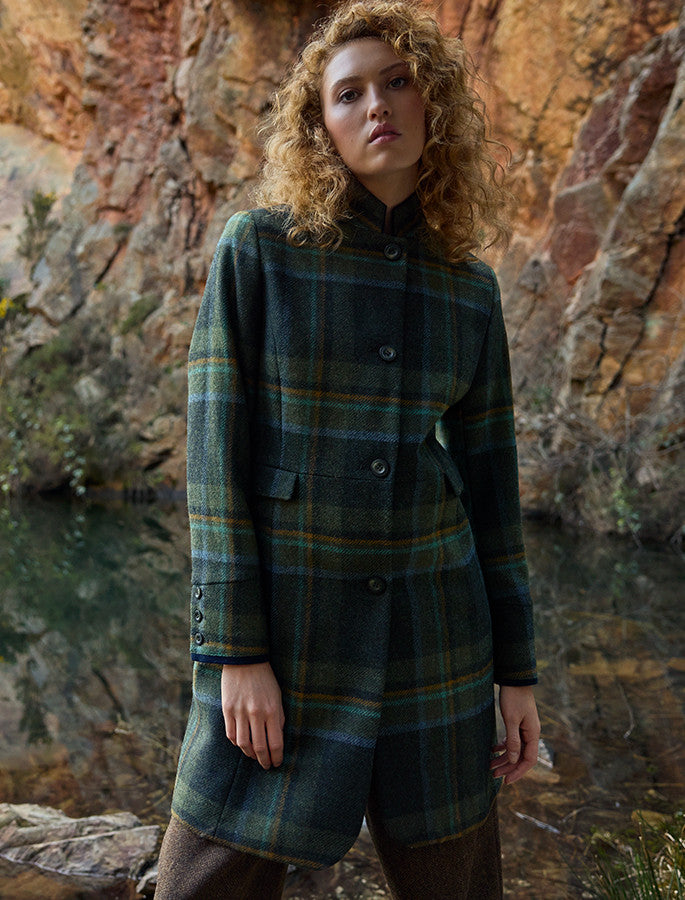 Pamela Tweed Coat - Sage &amp; Emerald