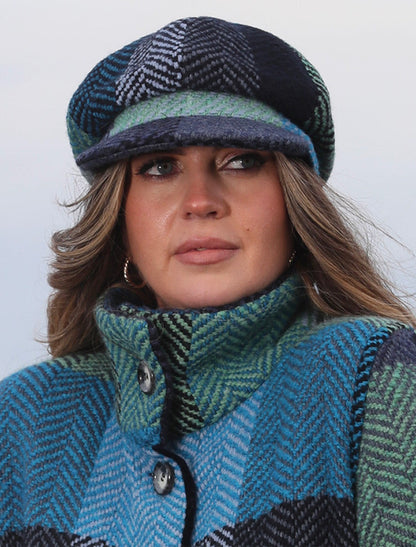 Ladies Wool Peaky Blinders Hat - Donegal Blue 