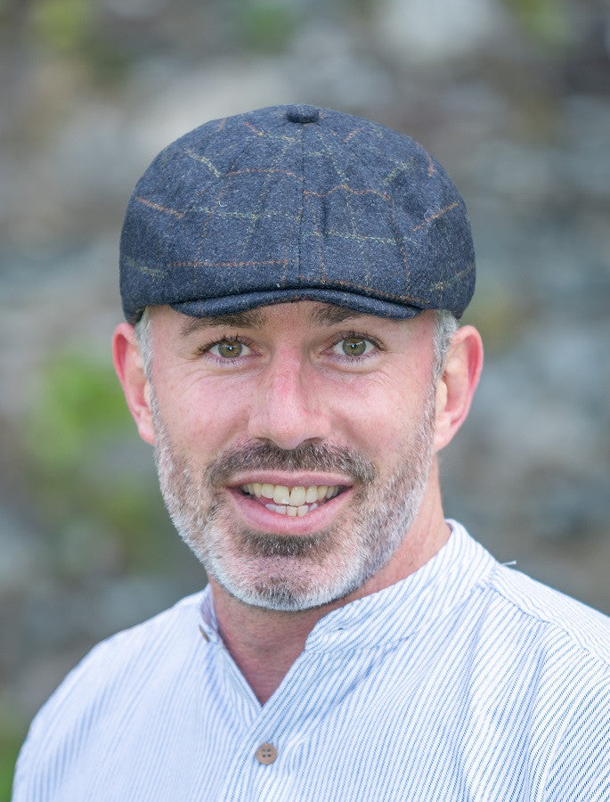 Peaky Blinders 8 Panel Cap - Blue Box Check 