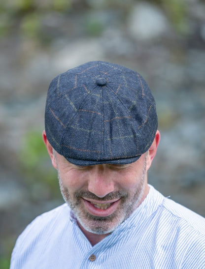 Peaky Blinders 8 Panel Cap - Blue Box Check 