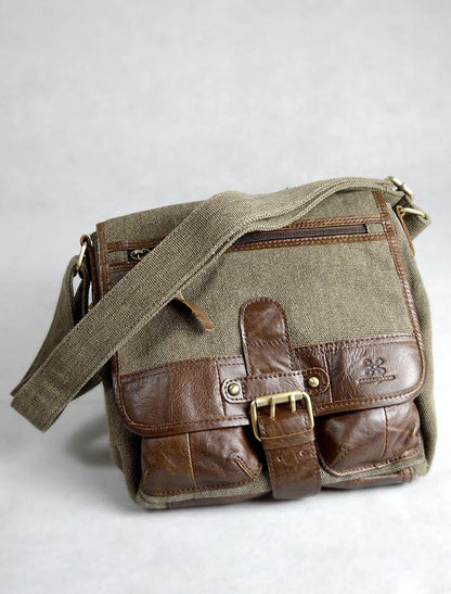 Traditional Tweed &amp; Leather Single Buckle Bag