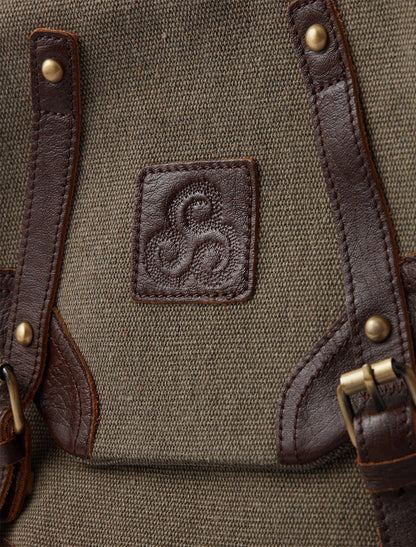 Traditional Tweed &amp; Leather Double Buckle Bag