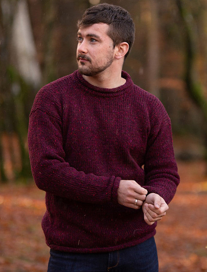Gents Roll Neck Sweater - Cranberry 