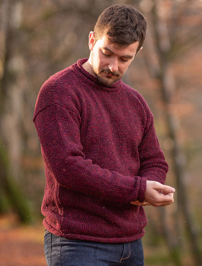 Gents Roll Neck Sweater - Cranberry 