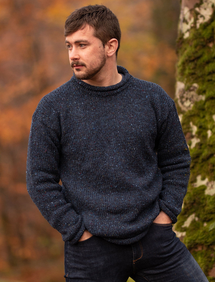 Gents Roll Neck Sweater - Deep Blue 