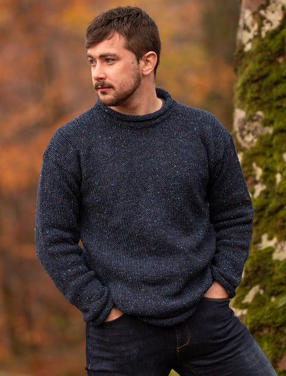 Gents Roll Neck Sweater - Deep Blue 