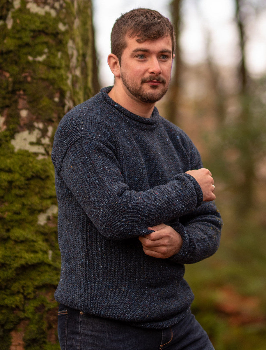 Gents Roll Neck Sweater - Deep Blue 