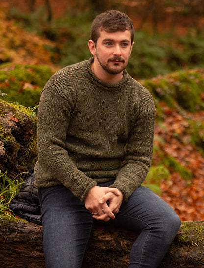 Gents Roll Neck Sweater - Sage Green 