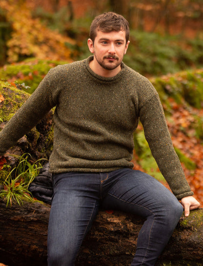 Gents Roll Neck Sweater - Sage Green 