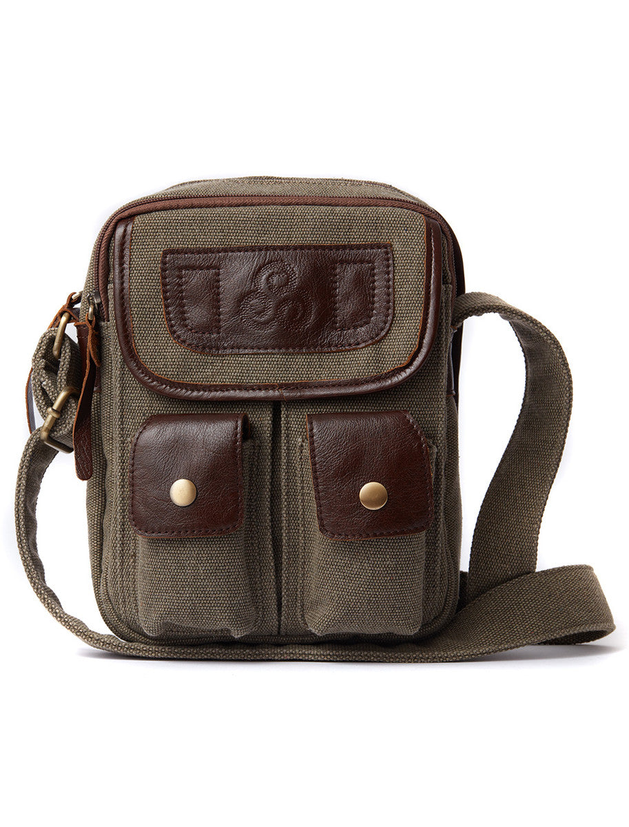 Traditional Tweed &amp; Leather Double Pocket Bag