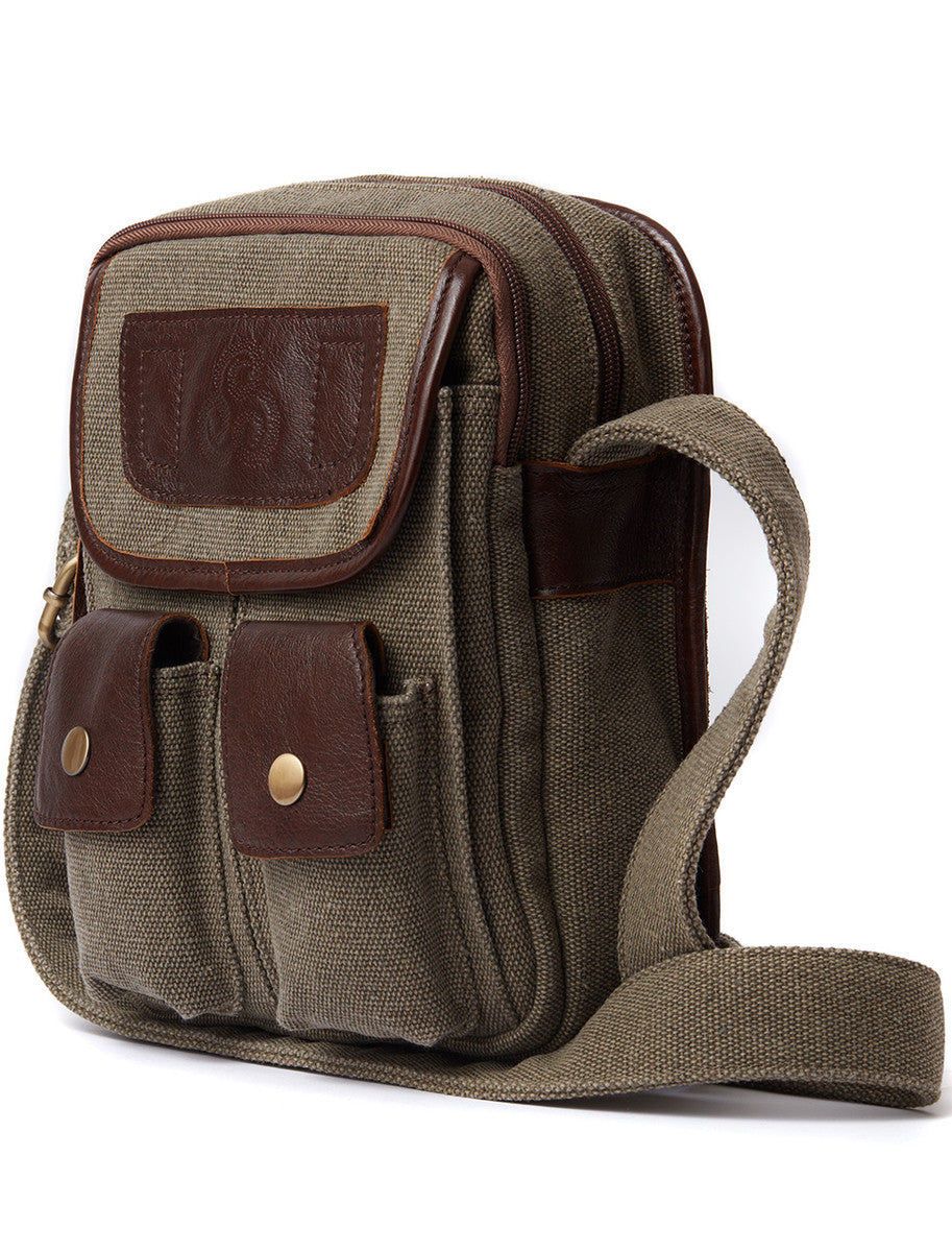 Traditional Tweed &amp; Leather Double Pocket Bag