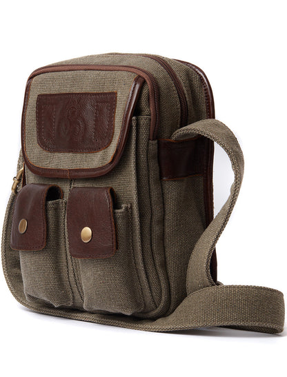 Traditional Tweed &amp; Leather Double Pocket Bag