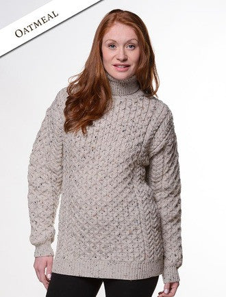 Merino Wool Turtleneck Sweater - Oatmeal 
