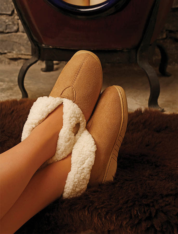 Irish Suede Adult Slippers - Warm Toast 