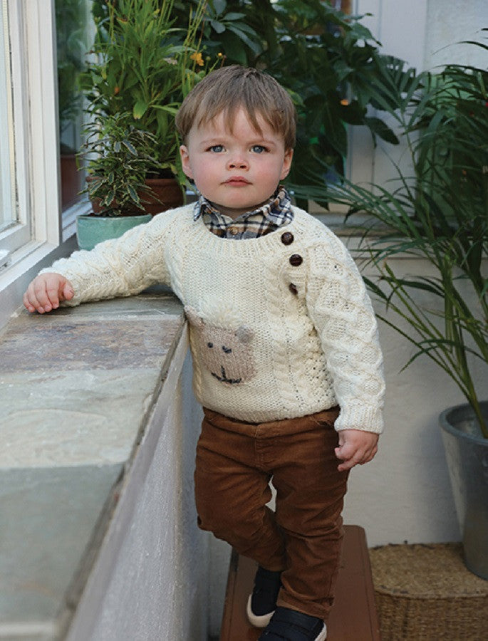 Baby Shepley Aran Crew - White 