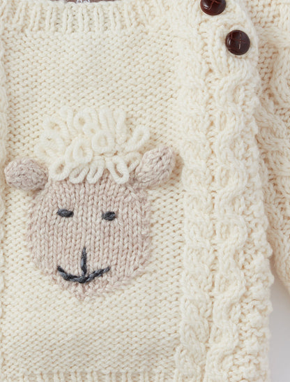 Baby Shepley Aran Crew - Pattern Detail