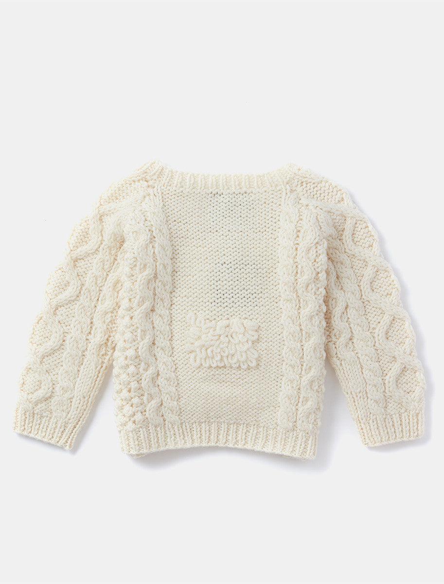 Baby Shepley Aran Crew - White 