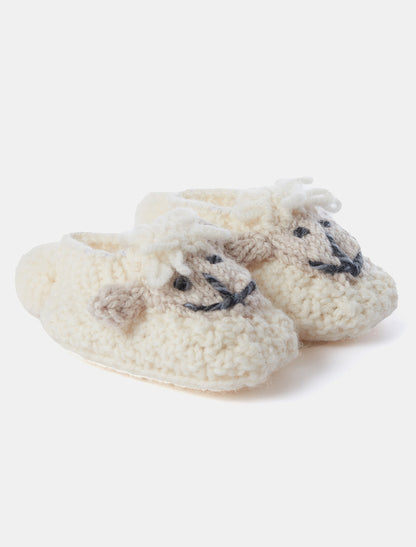 Baby Shepley Aran Booties - White 