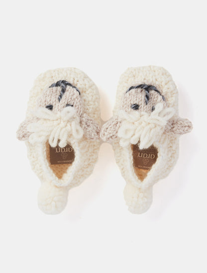 Baby Shepley Aran Booties - White 